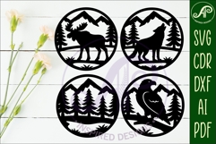Forest Animal Coasters, laser cut out Wildlife coaster 2 Product Image 2