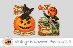 Halloween Vintage PNG Postcards 5 Product Image 3