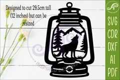 Camping Lantern Scene Wolf Wall Sign Product Image 2