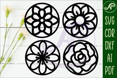 Floral Coasters, laser cut out flower coaster d4 Product Image 2