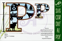 Farm Large P wall Letter 3 layer sign Product Image 2