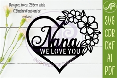 Nana We love you heart wall sign laser cut file Product Image 2