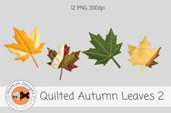 Quilted Fabric PNG Leaves 2 Product Image 3