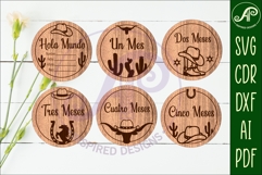 Spanish Cowboy Baby monthly milestone discs SVG Product Image 2
