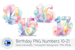 Watercolor Birthday Numbers 10-21 Product Image 3