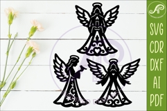 Angel SVG Silhouette, Guardian Angel Laser Cut Files 3 Product Image 2