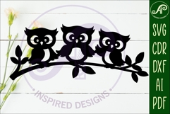 cute owls wall sign, SVG file. Product Image 2