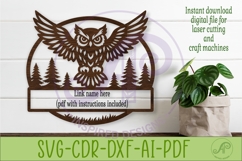 Owl Name Sign SVG for Laser cutting Product Image 2
