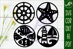 Ocean, nautical Coasters, laser cut out beach designs 2 Product Image 2