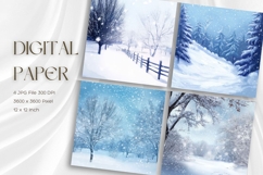 Snow Forest Background Christmas Pine Tree Wallpaper_27 Product Image 1