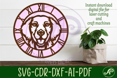 Golden Retriever Dog clock wall clock laser cut file Product Image 2