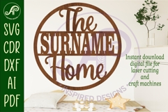 The Family Home name wall art sign, SVG personalized Product Image 2