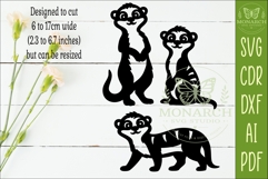 Cute Meerkat SVG. Playful Meerkat Silhouettes 2 Product Image 2