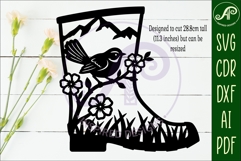 Fantail Gumboot New Zealand wall art sign, SVG file. vector Product Image 2