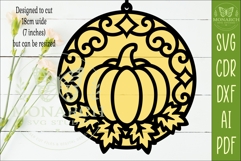 Pumpkin Suncatcher SVG | Autumn Window Hanger Laser Product Image 2