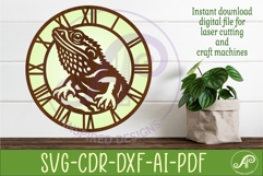 Bearded Dragon Lizard Clock SVG, Reptile Laser Cut Clock Product Image 2