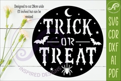 Trick Or Treat Halloween Wall Sign SVG Laser Cut File Spooky Product Image 2