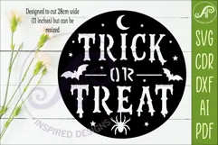 Trick Or Treat Halloween Wall Sign SVG Laser Cut File Spooky Product Image 2