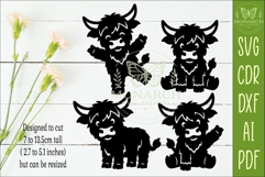Cute Highland Cow Silhouettes SVG Farm Animal 2 Product Image 2
