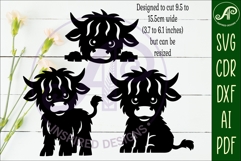 Cute Highland cow laser cut outs SVG file Product Image 2