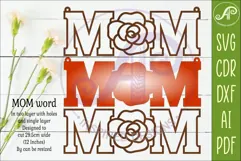 Rose MOM SVG, Laser Cut Mom Sign, Mother’s Day Hanging Product Image 2
