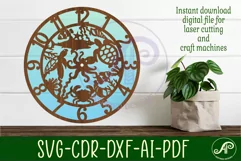 Sea life animal wall clock laser cut files, SVG file. vector Product Image 2