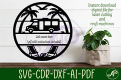 Beach Caravan/ campervan name sign svg laser cut template Product Image 2