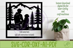 Dog Lover Forest Scene square male named wall sign or card Product Image 2