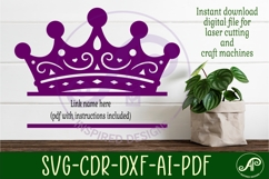 Princess crown personalized name sign laser cut Product Image 2