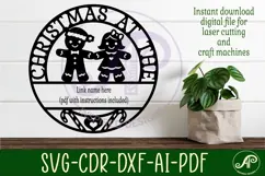 Christmas at the Family name sign laser cut Gingerbread men Product Image 2