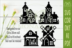 Fairy Village SVG . Fantasy house silhouettes 2 Product Image 2