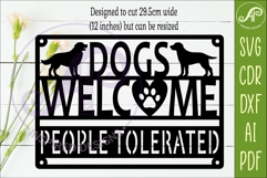 Dogs Welcome People Tolerated SVG Sign | Funny Dog Lover Product Image 2