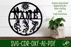 Kokopelli themed name sign svg laser Product Image 2