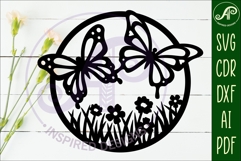 Butterfly and flowers wall sign, SVG file. vector sign Product Image 2