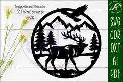 Elk scene wall art sign, SVG file Product Image 2