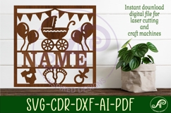 Baby name sign Pram laser cut design or card Product Image 2