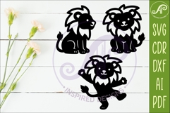 Cute Lions SVG Laser Cut Files Animal Silhouette 2 Product Image 2