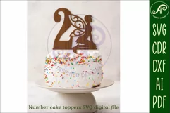 Fairy number cake toppers, 10 designs SVG laser cut Product Image 2