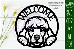 Welcome Poodle Dog wall sign svg laser cut file Product Image 4
