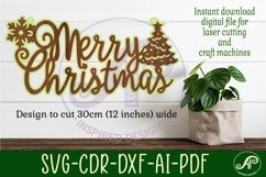 Merry Christmas wall art sign, SVG file. Product Image 2