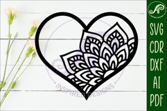 Mandala heart wall sign, SVG file 2 Product Image 2