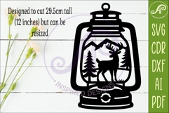 Camping Lantern Scene Deer Wall Sign Product Image 2