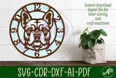 French Bulldog clock wall clock laser cut file Product Image 2