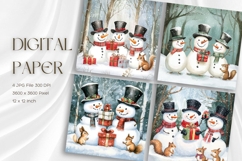 Snowman Background Christmas Winter Snow Wallpaper_9 Product Image 1
