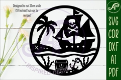 Pirate ship scene wall sign, SVG file. Product Image 2