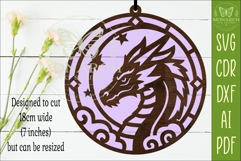 Dragon Suncatcher SVG | celestial Window Hanger Laser Cut Product Image 2