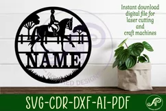 Equestrian horse riding name wall art sign, SVG file Product Image 2
