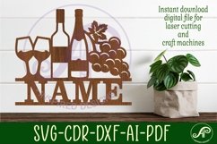 Wine name sign svg laser cut file Product Image 2