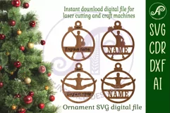 Male Cheerleading Christmas Ornament SVG laser cut Product Image 2