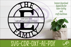 Monogram Family Letter E Name Sign SVG Product Image 2